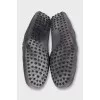 Men's gray suede loafers