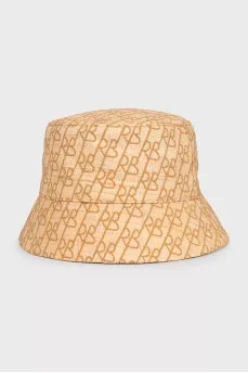 Straw Panama hat with embroidered logo