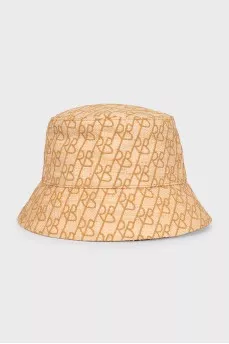 Straw Panama hat with embroidered logo