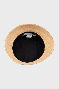 Straw Panama hat with embroidered logo