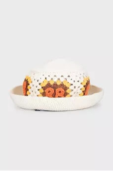Knitted Panama hat with logo