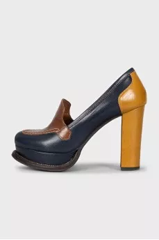 Leather high heels