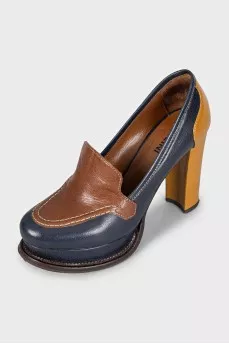 Leather high heels