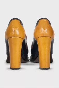 Leather high heels