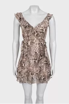 Animal print ruffle dress
