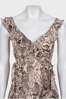 Animal print ruffle dress
