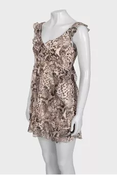 Animal print ruffle dress
