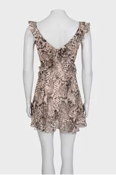 Animal print ruffle dress