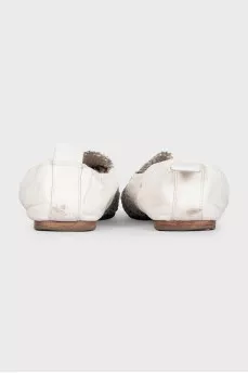 Woven leather moccasins