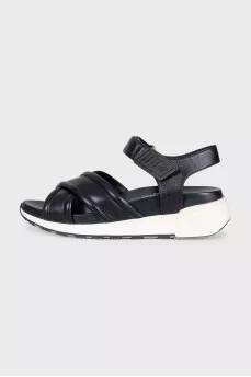 Black leather sandals