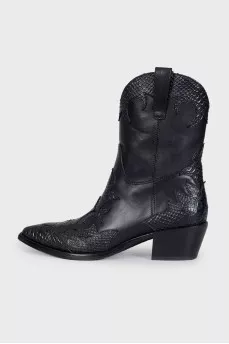 Black leather Cossacks