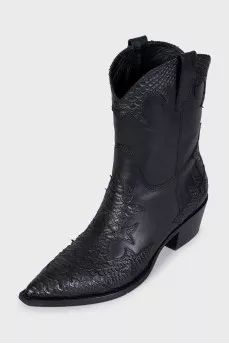 Black leather Cossacks