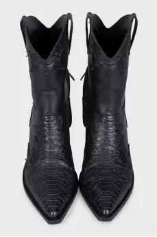 Black leather Cossacks