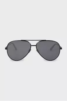 Black thin frame aviator sunglasses