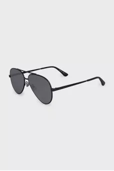Black thin frame aviator sunglasses
