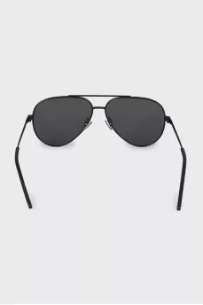 Black thin frame aviator sunglasses