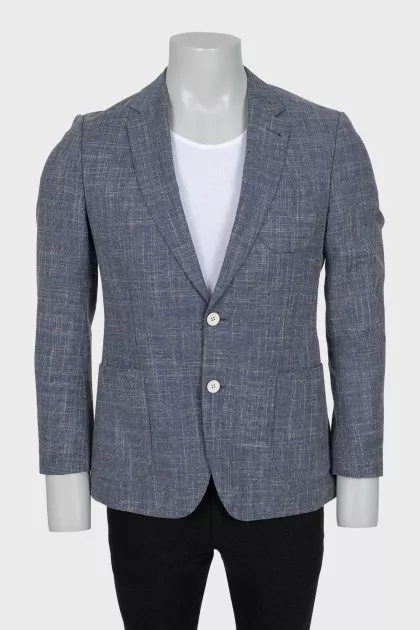 Men's straight-cut jacket with patch pockets