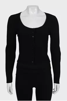 Cropped black cardigan