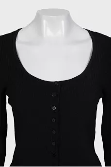 Cropped black cardigan