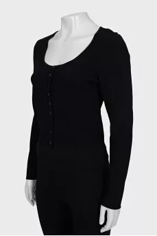 Cropped black cardigan