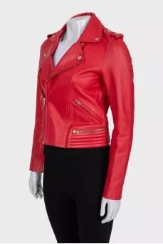 Red leather jacket