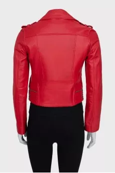 Red leather jacket