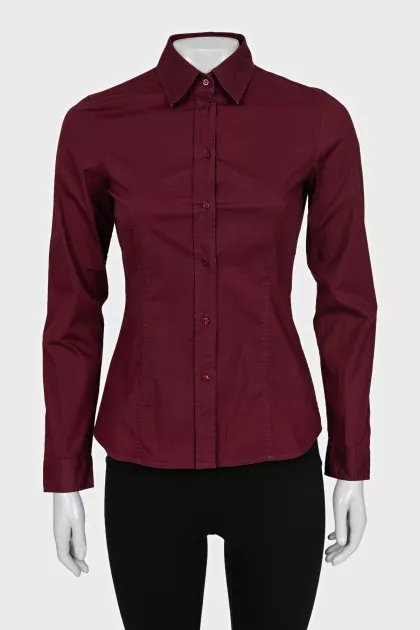 Burgundy fitted shirt