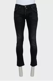 Men's straight black jeans