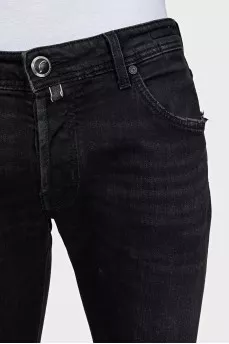 Men's straight black jeans