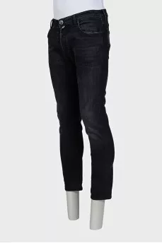 Men's straight black jeans