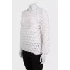 White chunky knit sweater