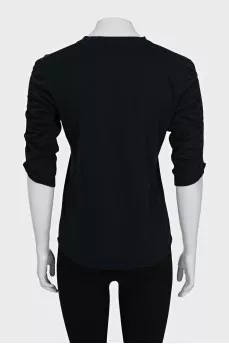 Black T-shirt with 3/4 sleeves