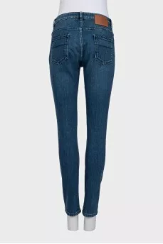 Blue skinny jeans with a mid-rise