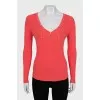 Pink slim-fit pullover
