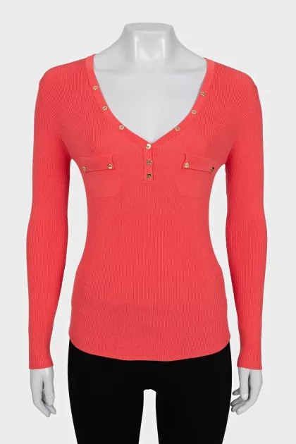 Pink slim-fit pullover