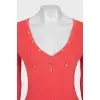 Pink slim-fit pullover