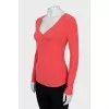 Pink slim-fit pullover