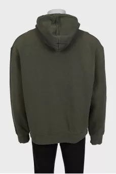 Men's green hoodie with embroidered logo