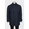 Men's blue cropped wool coat