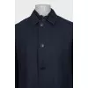 Men's blue cropped wool coat