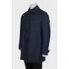 Men's blue cropped wool coat