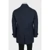 Men's blue cropped wool coat