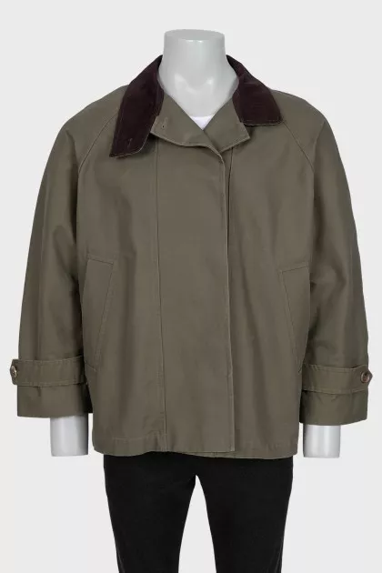 Men's green straight-cut jacket