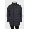 Men's gray quilted down jacket