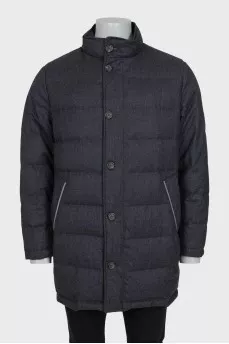 Men's gray quilted down jacket