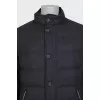 Men's gray quilted down jacket