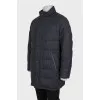 Men's gray quilted down jacket