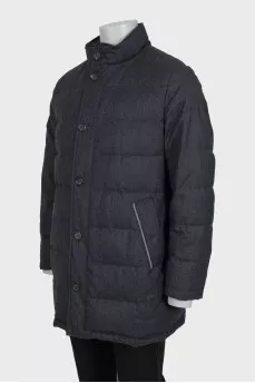 Men's gray quilted down jacket