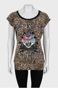 Loose animal print t-shirt