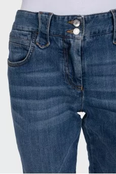 Straight-leg jeans with distressing